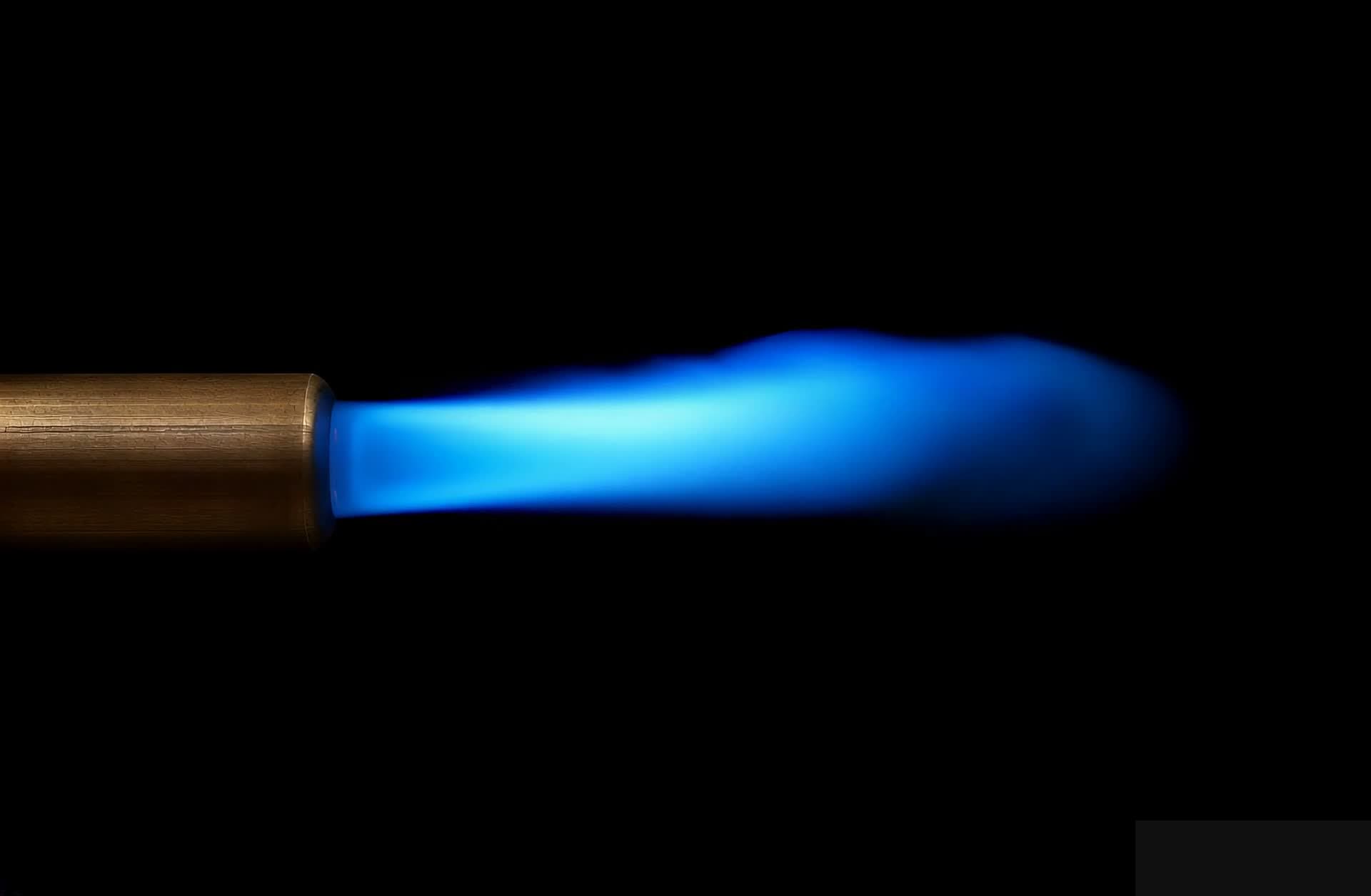 Gas burner flame in a heating system